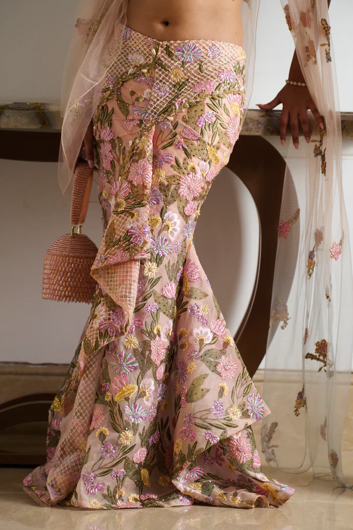 Ziva - Orange Drapped Saree - Image 6