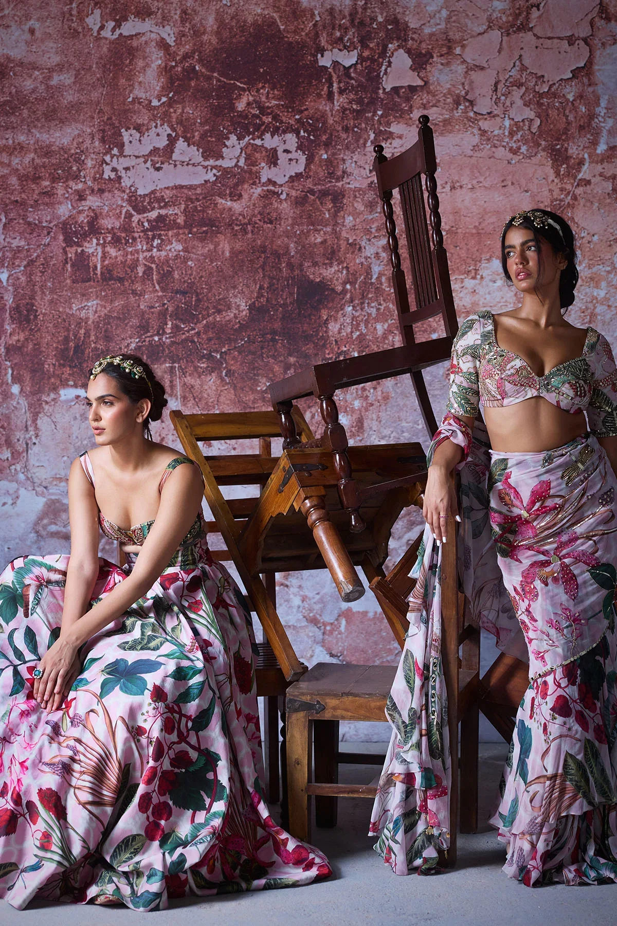 ZUBI - Printed Panalled Lehenga Featuring Pockets - Image 8